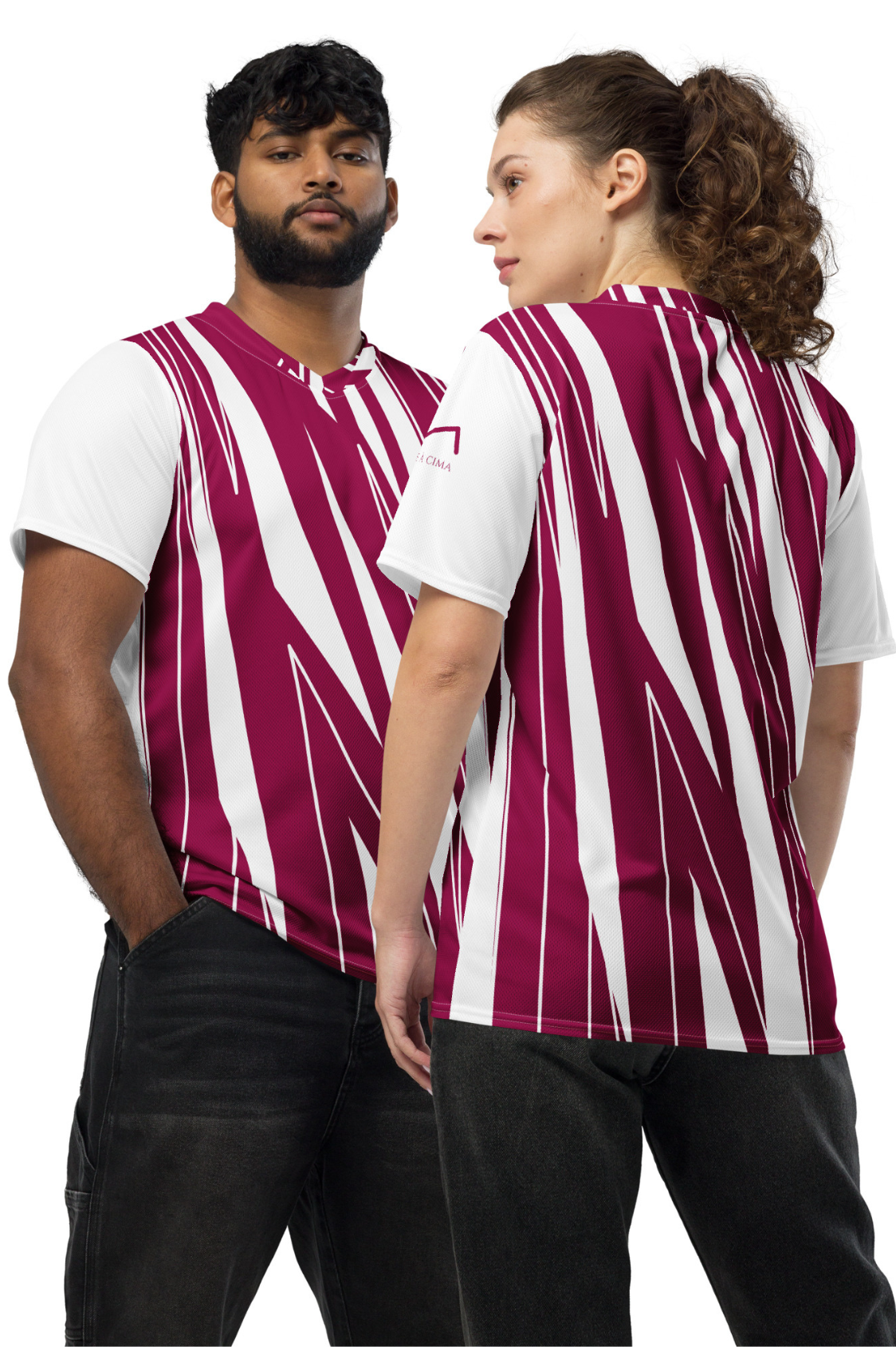 Maillot éco-responsable Homme/Femme MÀC2 Blanc/Pourpre MARE À CIMA