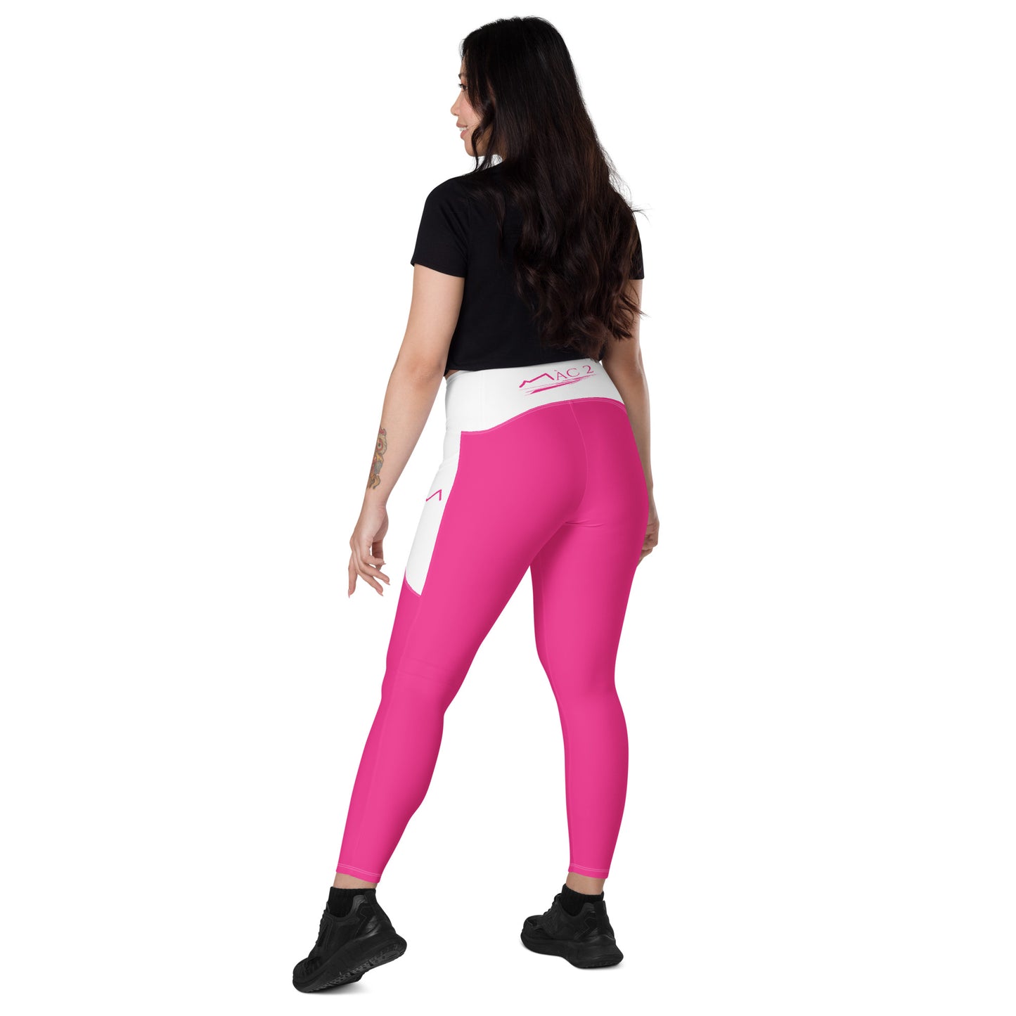Legging éco-responsable avec poches Femme Blanc/Rose MARE À CIMA