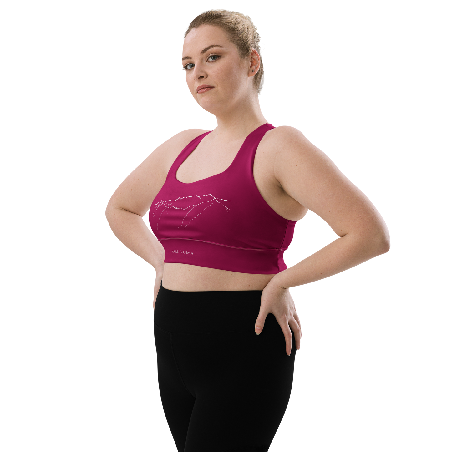 Brassière de sport éco-responsable Femme Renoso Blanc/Pourpre MARE À CIMA