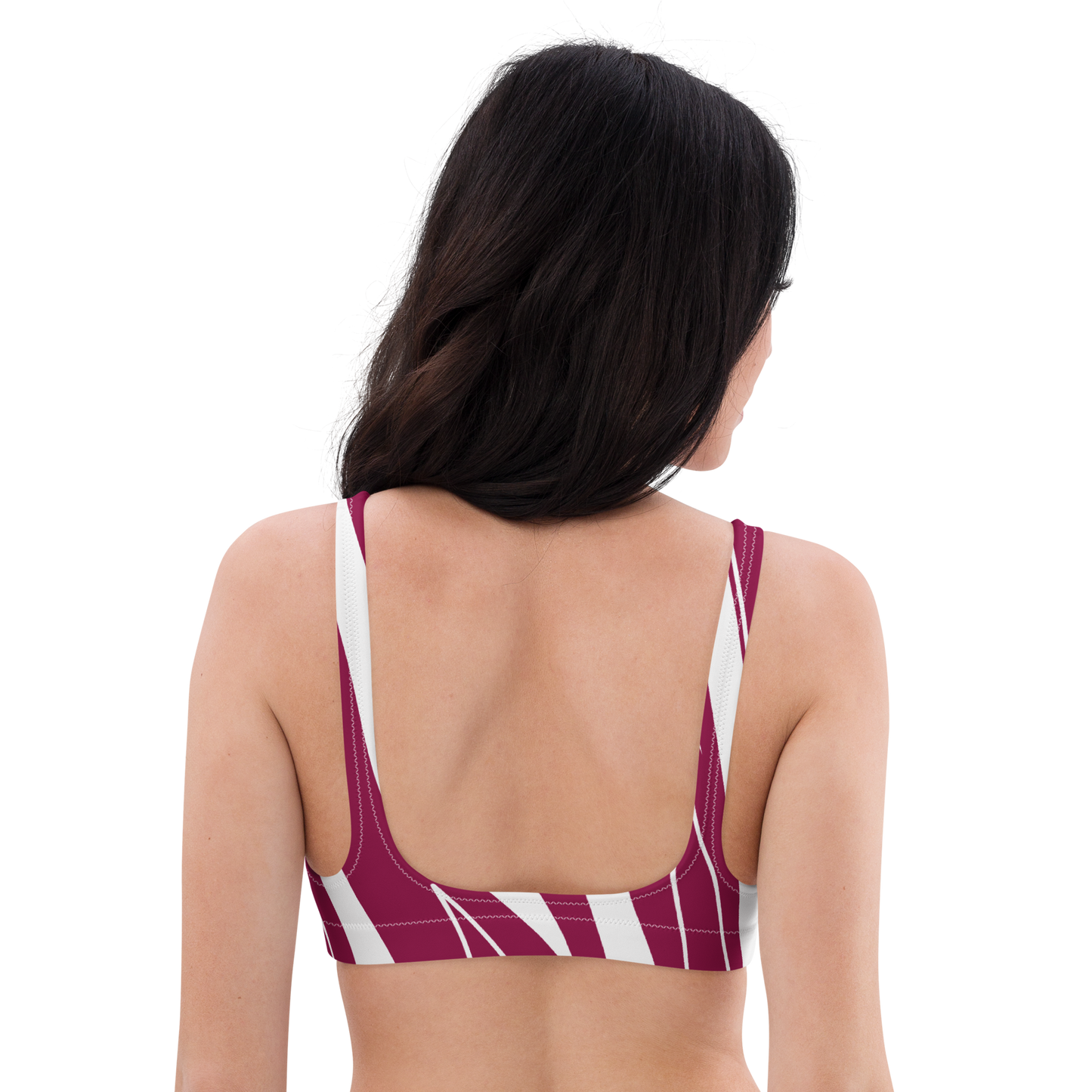Haut de maillot de bain sport éco-responsable Blanc/Pourpre MARE À CIMA