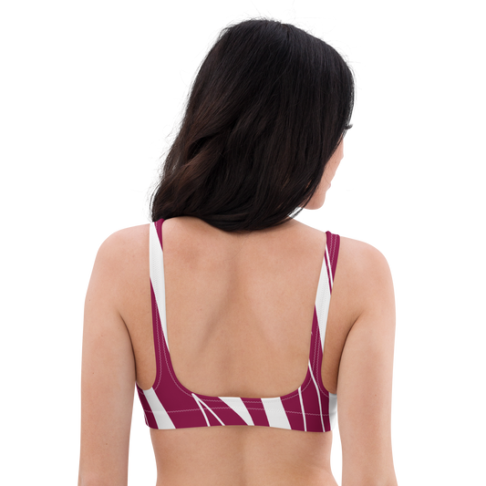 Haut de maillot de bain sport éco-responsable Blanc/Pourpre MARE À CIMA