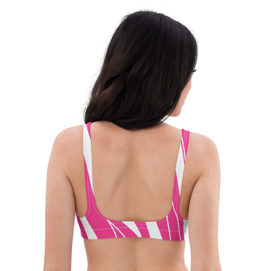 Haut de maillot de bain sport éco-responsable Blanc/Rose MARE À CIMA