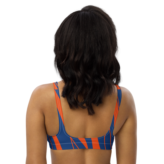 Haut de maillot de bain sport éco-responsable Bleu/Orange MARE À CIMA