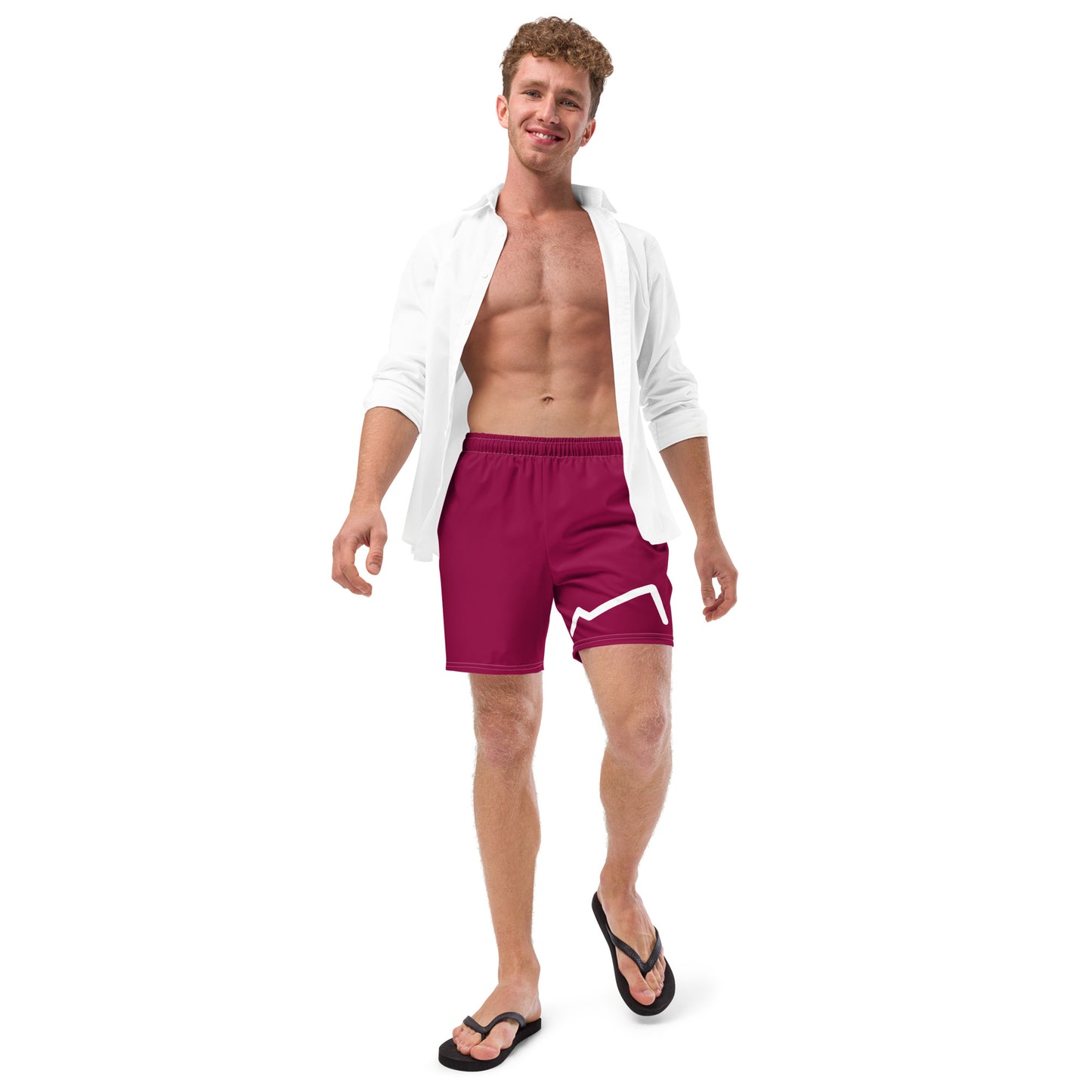 Short de bain Homme éco-responsable Blanc/Pourpre MARE À CIMA