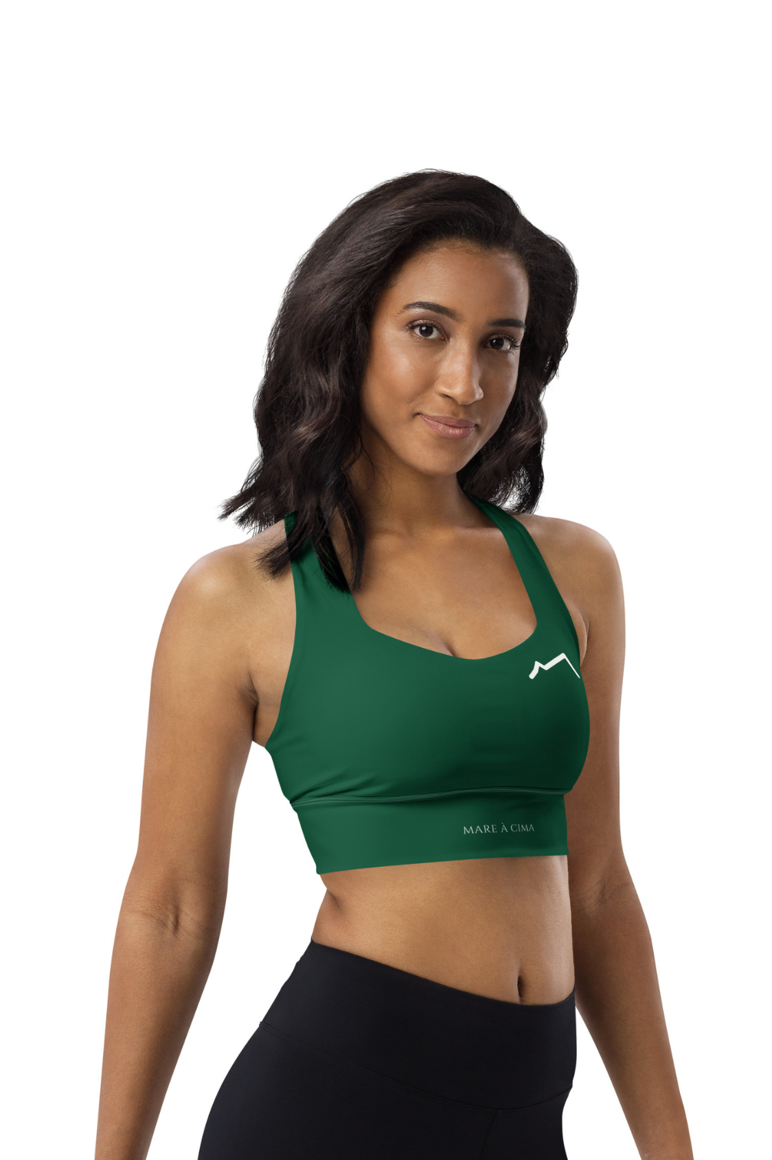 Brassière de sport éco-responsable Femme Blanc/Vert MARE À CIMA