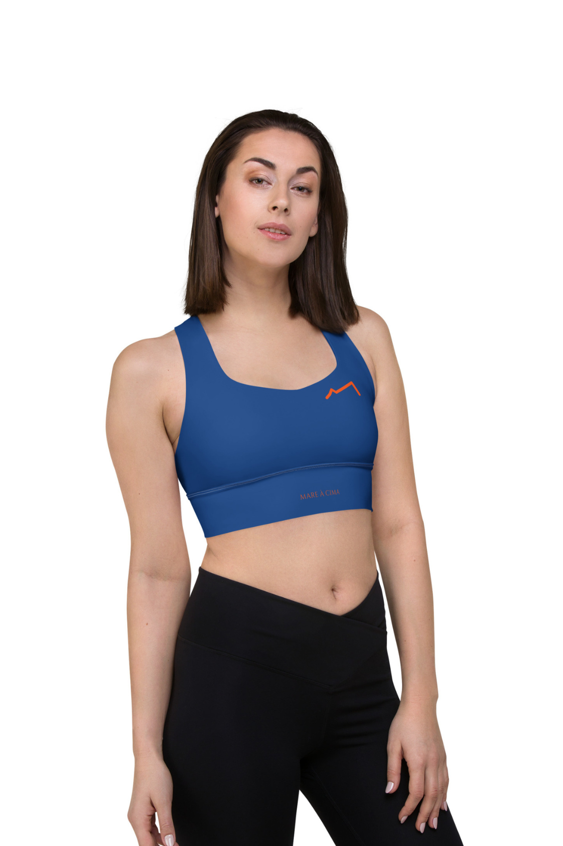 Brassière de sport éco-responsable Femme Bleu/Orange MARE À CIMA