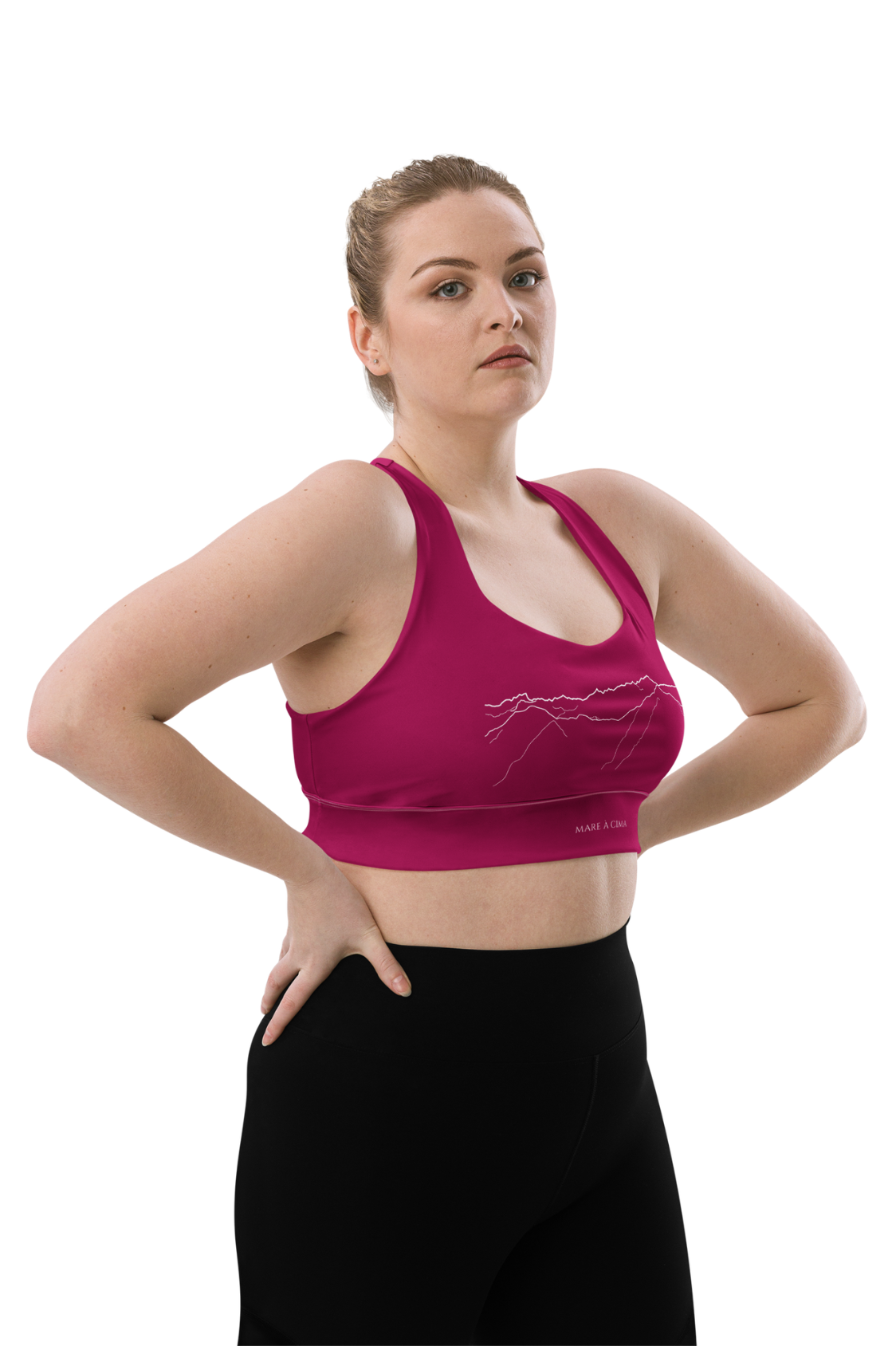 Brassière de sport éco-responsable Femme Renoso Blanc/Pourpre MARE À CIMA