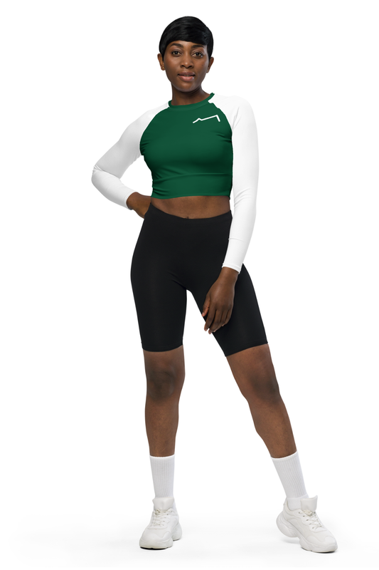Top manches longues éco-responsable Femme Blanc/Vert