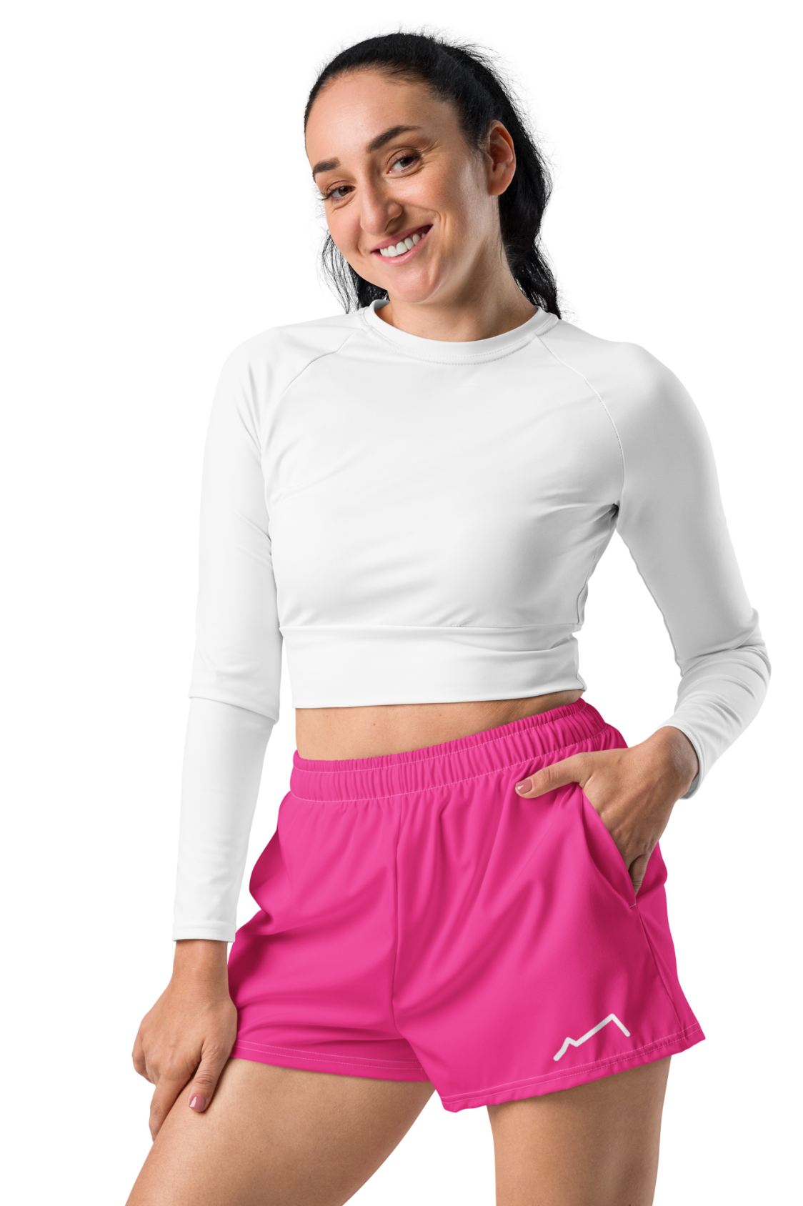 Short athlétique éco-responsable Femme Blanc/Rose MARE À CIMA