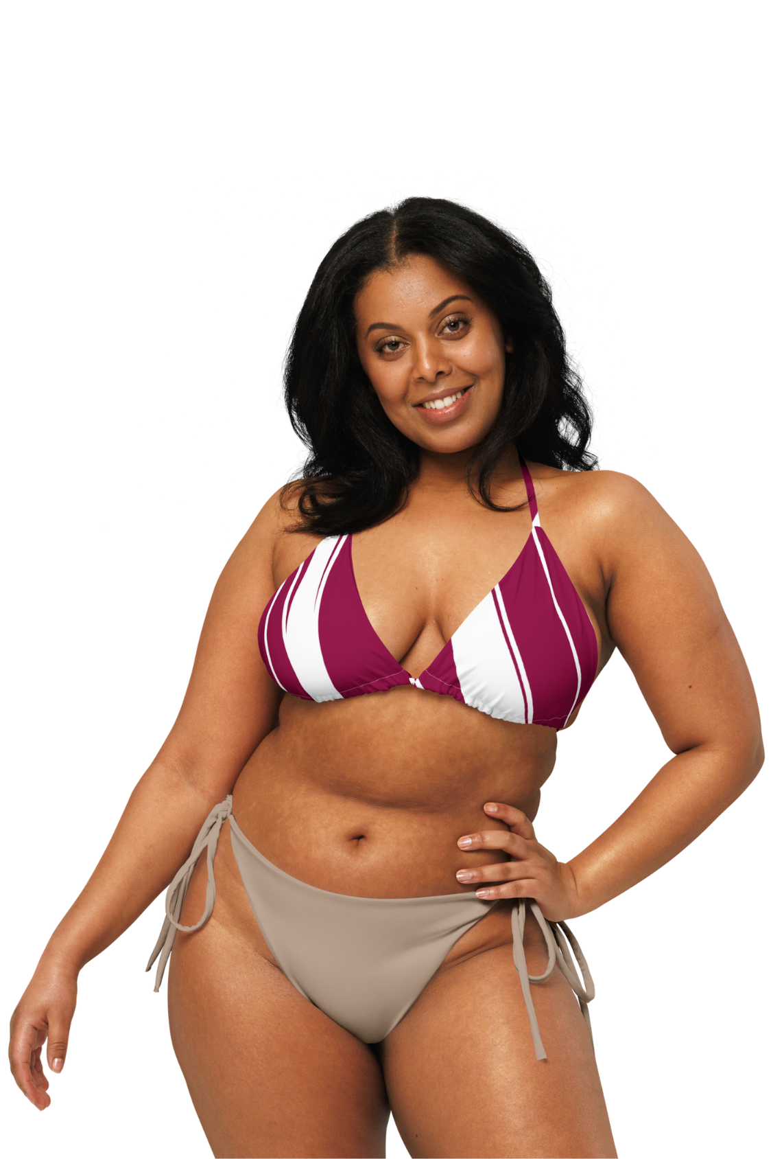 Haut de Bikini éco-responsable Blanc/Pourpre MARE À CIMA