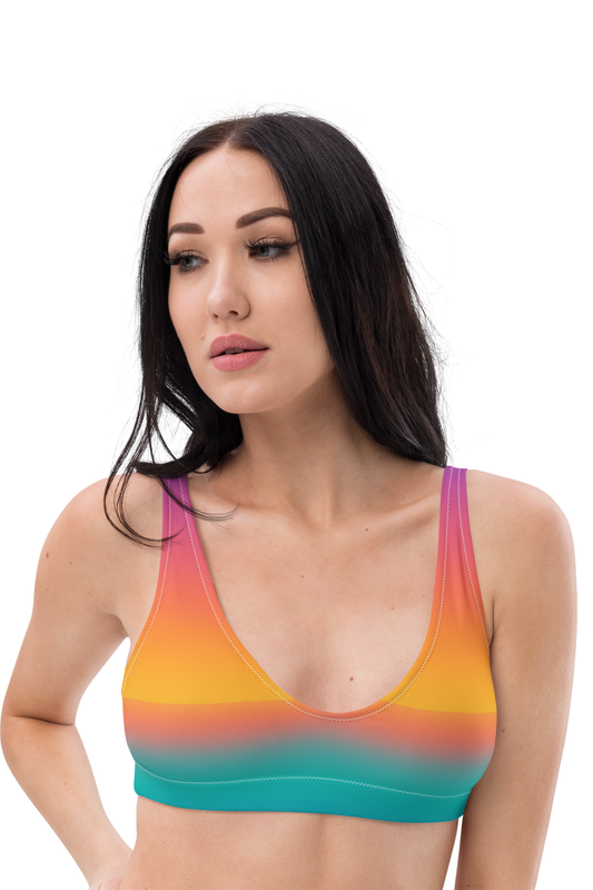 Haut de maillot de bain sport éco-responsable Coucher De Soleil MARE À CIMA