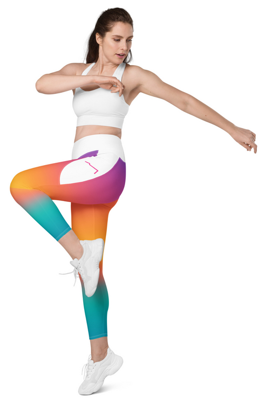 Legging éco-responsable avec poches Femme Coucher De Soleil MARE À CIMA