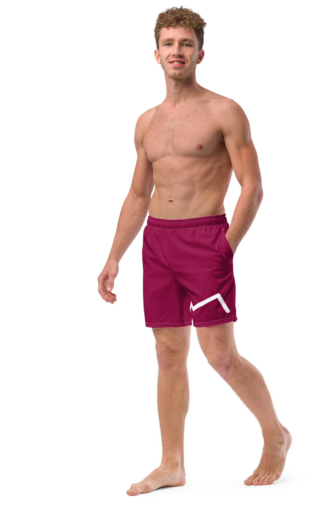 Short de bain Homme éco-responsable Blanc/Pourpre MARE À CIMA