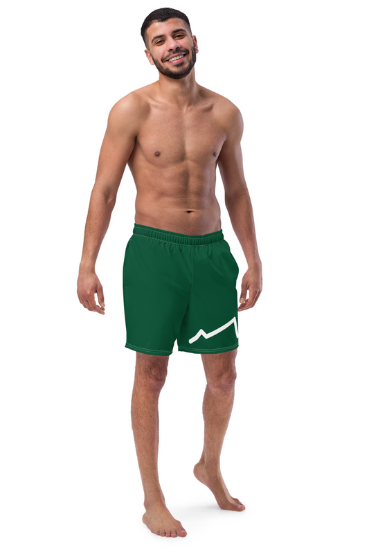 Short de bain éco-responsable Blanc/Vert MARE À CIMA