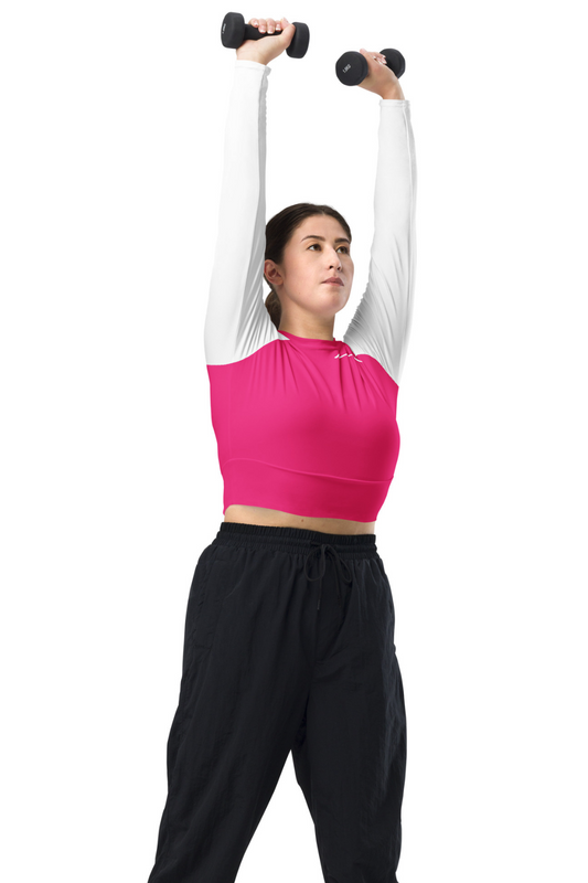 Top manches longues éco-responsable Femme Blanc/Rose MARE À CIMA