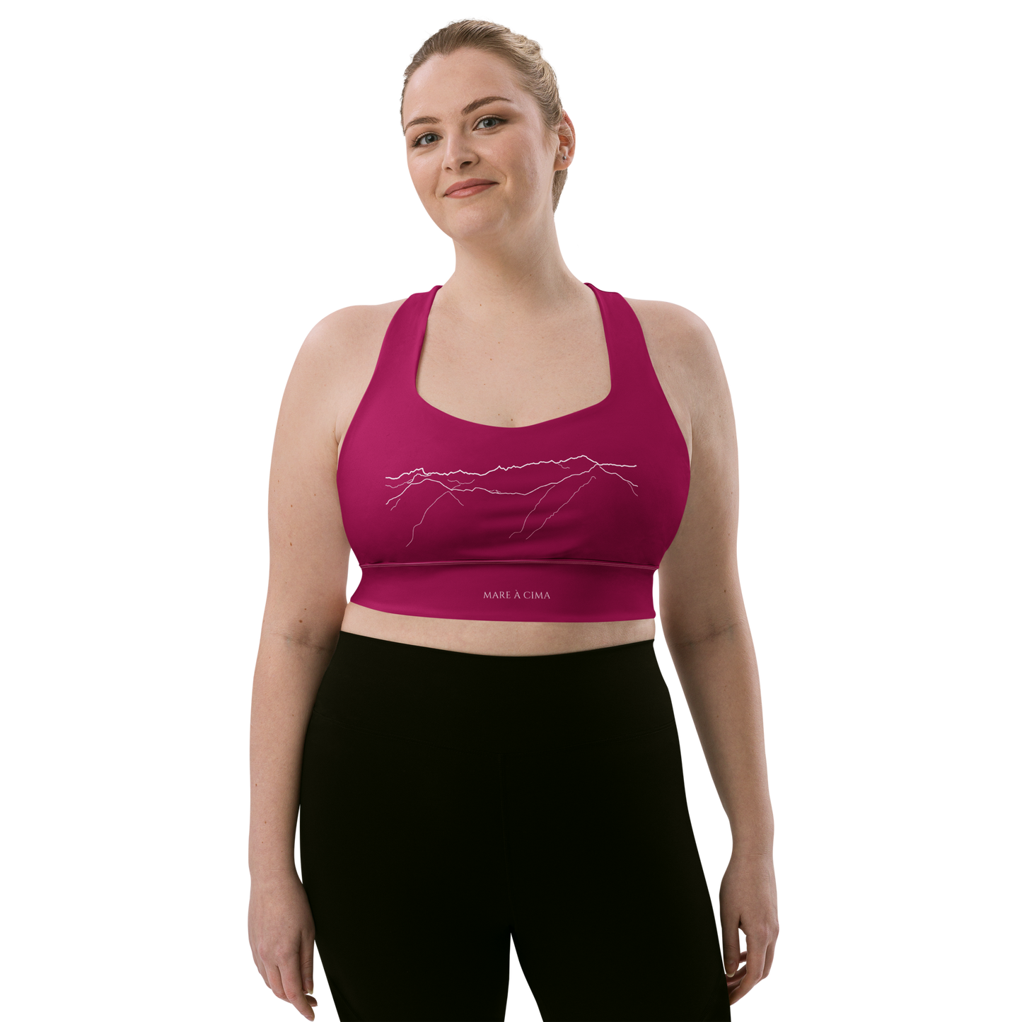 Brassière de sport éco-responsable Femme Renoso Blanc/Pourpre MARE À CIMA