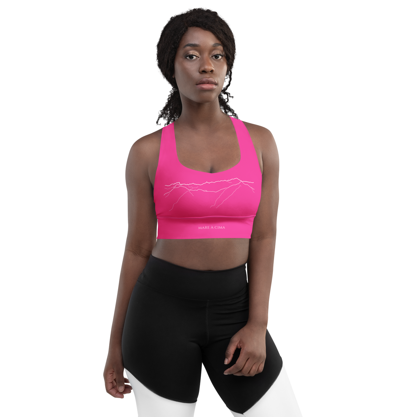 Brassière de sport éco-responsable Femme Renoso Blanc/Rose MARE À CIMA
