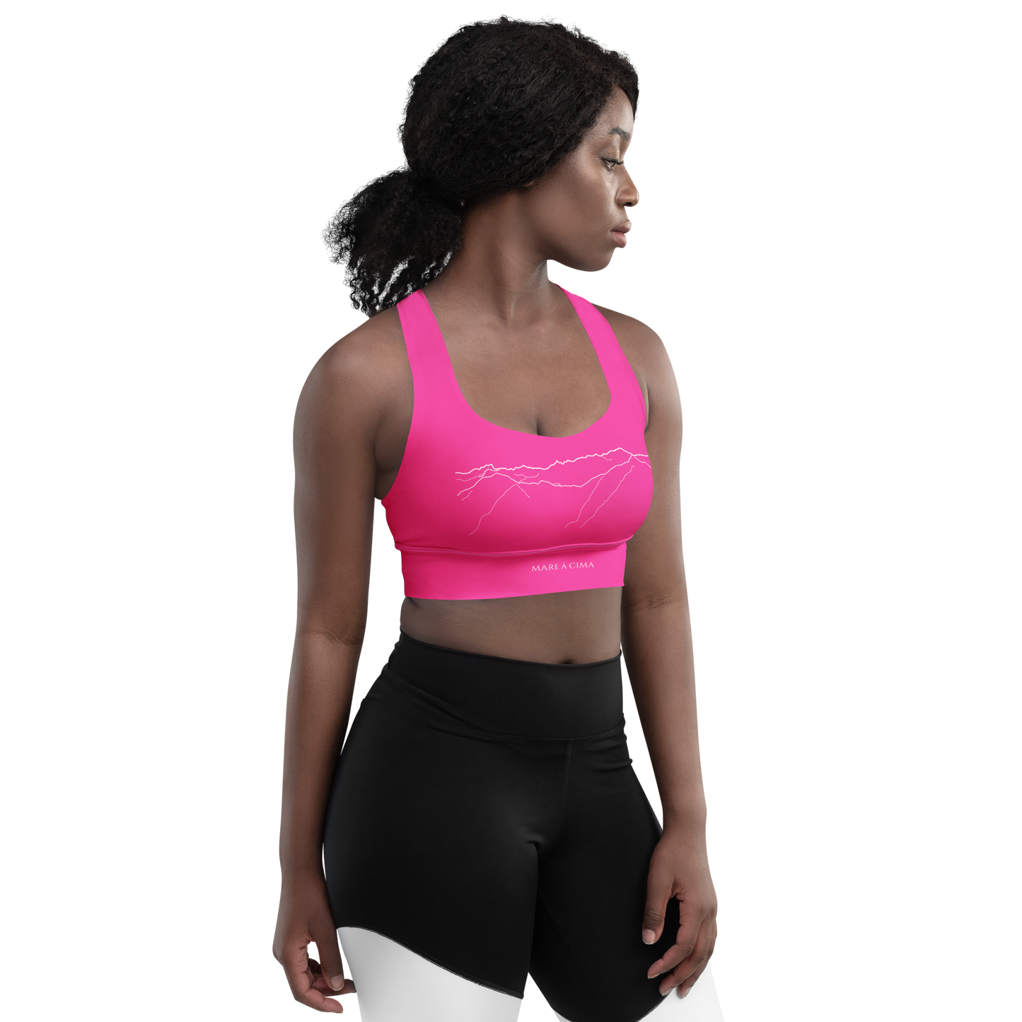 Brassière de sport éco-responsable Femme Renoso Blanc/Rose MARE À CIMA