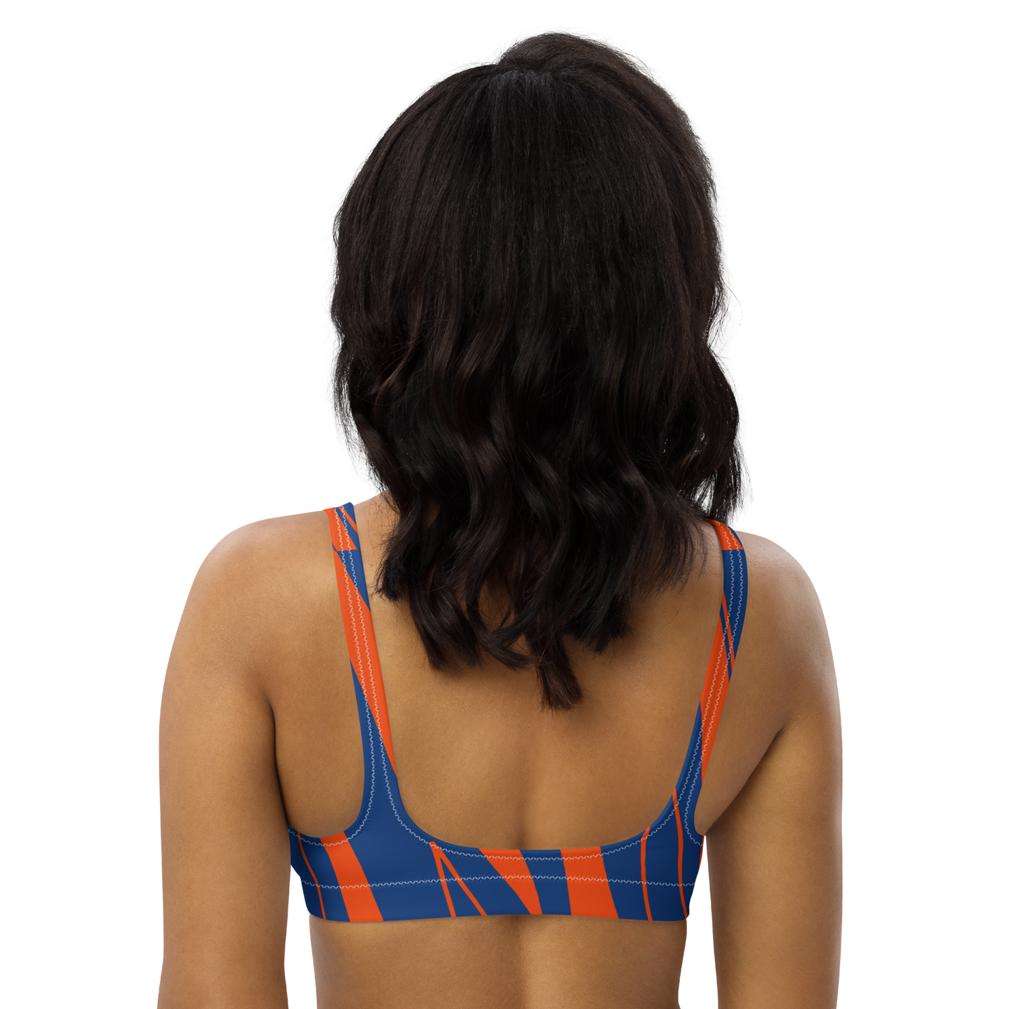 Haut de maillot de bain sport éco-responsable Bleu/Orange MARE À CIMA
