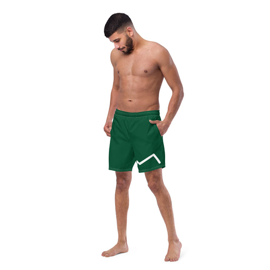 Short de bain éco-responsable Blanc/Vert MARE À CIMA